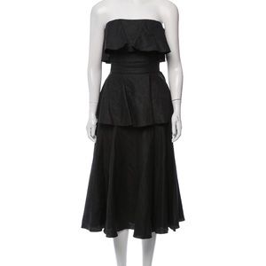 MS MIN Strapless Midi Tea Length Dress